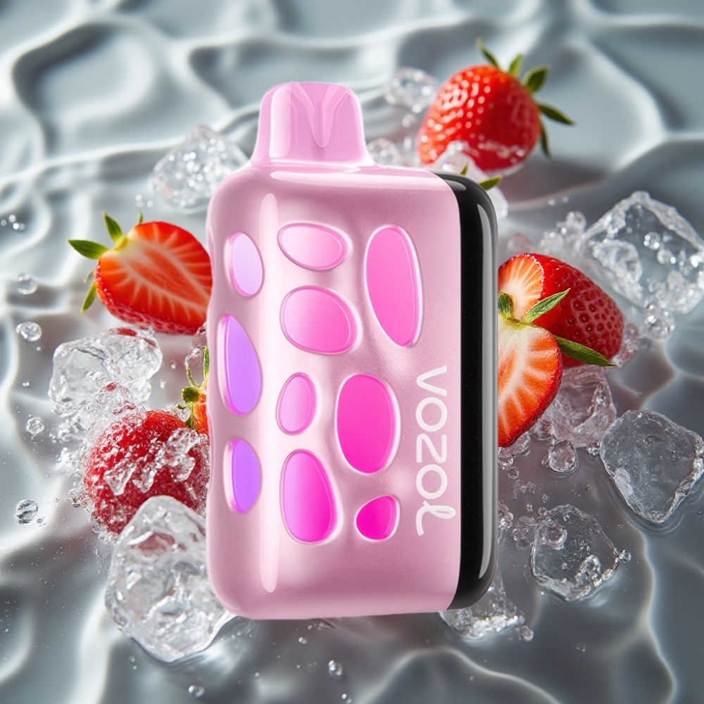 VOZOL RAVE 40000 Disposable Vape - Strawberry Ice, 270° Glow, Beat-Synced Party Mode, 1000mAh