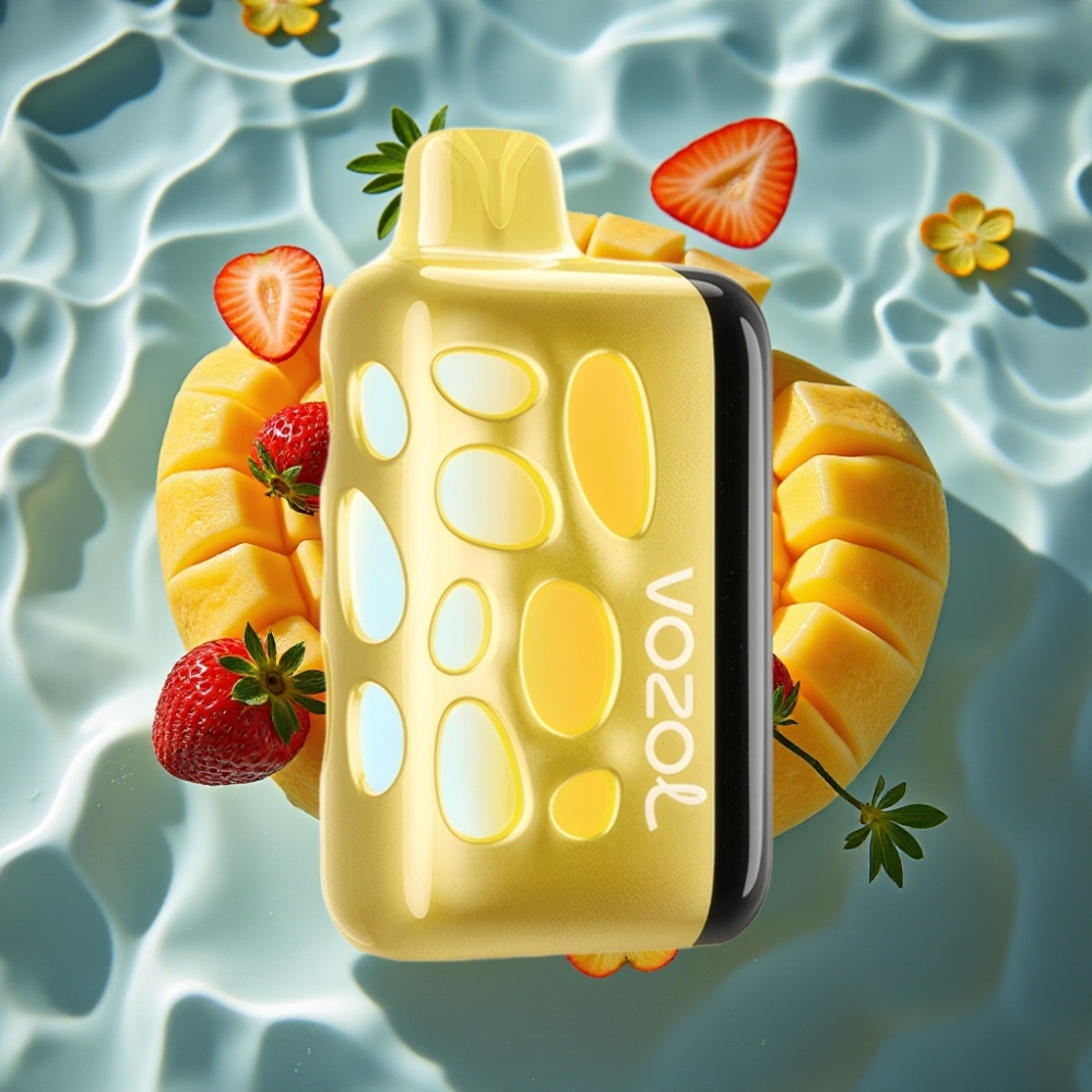 VOZOL RAVE 40000 Disposable Vape - Strawberry Mango, Beat-Synced Party Mode, 270° Glow Design