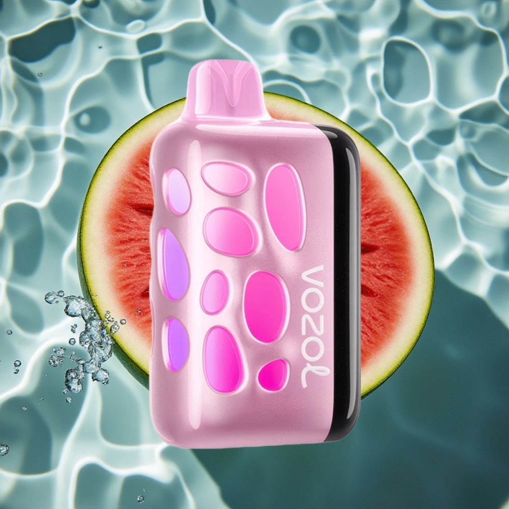 VOZOL RAVE 40000 Disposable Vape Watermelon Ice - 270° Glow, Beat-Synced Party Mode, 80% Fast Charge