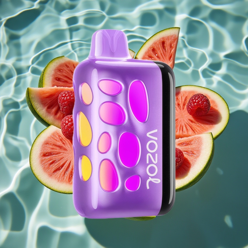 VOZOL RAVE 40000 Disposable Vape - Watermelon Razz Rancher, 270° Glow Design, Beat-Synced Party Mode, 1000mAh Battery