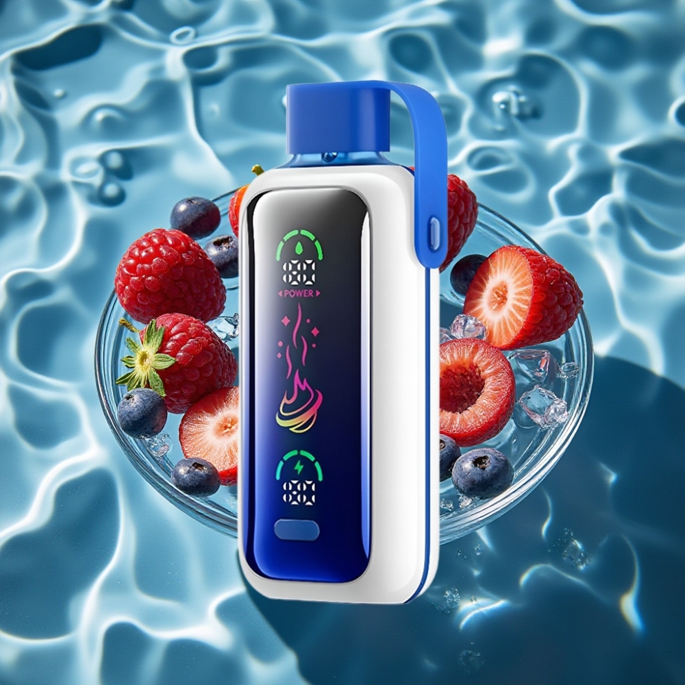 VOZOL Star 20000 Puffs Disposable Vape Blue Razz Ice with 2.2" HD Mirror Screen & Dual Mesh