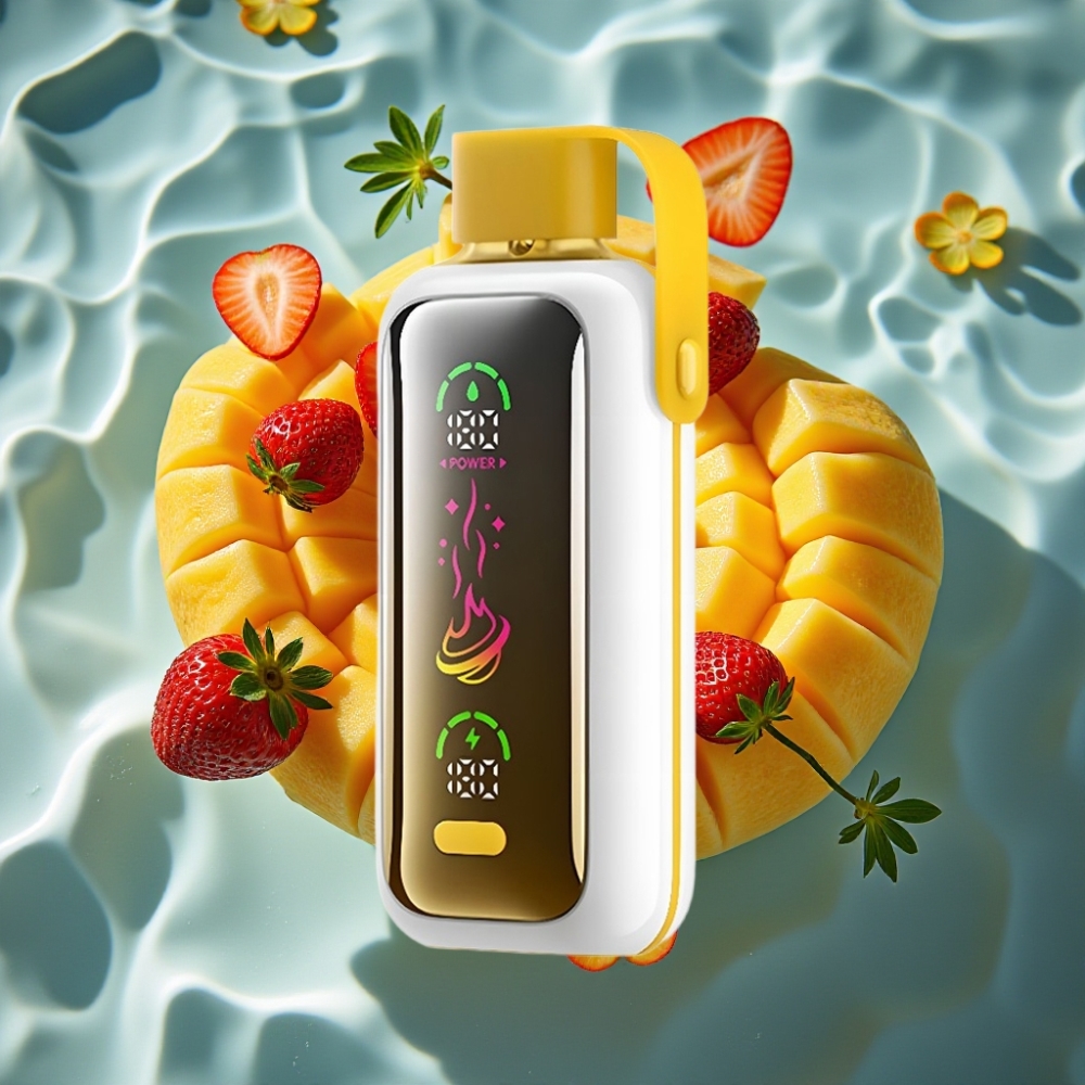 VOZOL Star 20000 Puffs Disposable Vape Strawberry Mango with 2.2" HD Mirror Screen & Dual Mesh