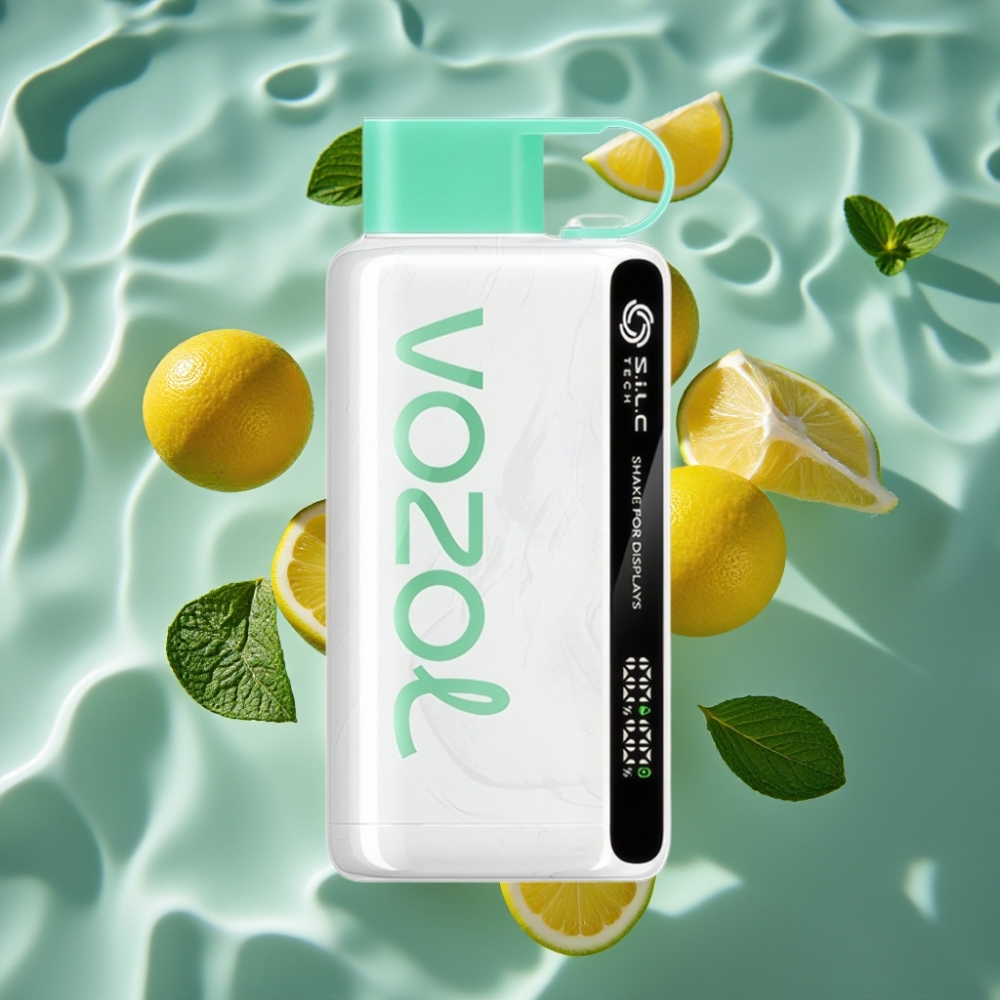 VOZOL STAR 9000/12000 Disposable Vape Lemon Mint - 650mAh, 30% Faster Charge, Recycled Plastic, Shake Display, S.i.L.C TECH