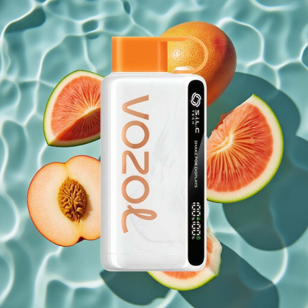 VOZOL STAR 9000/12000 Disposable Vape - Peach Mango Watermelon, 650mAh Battery, 30% Faster Charge, Recycled Plastic, Up to 12000 Puffs