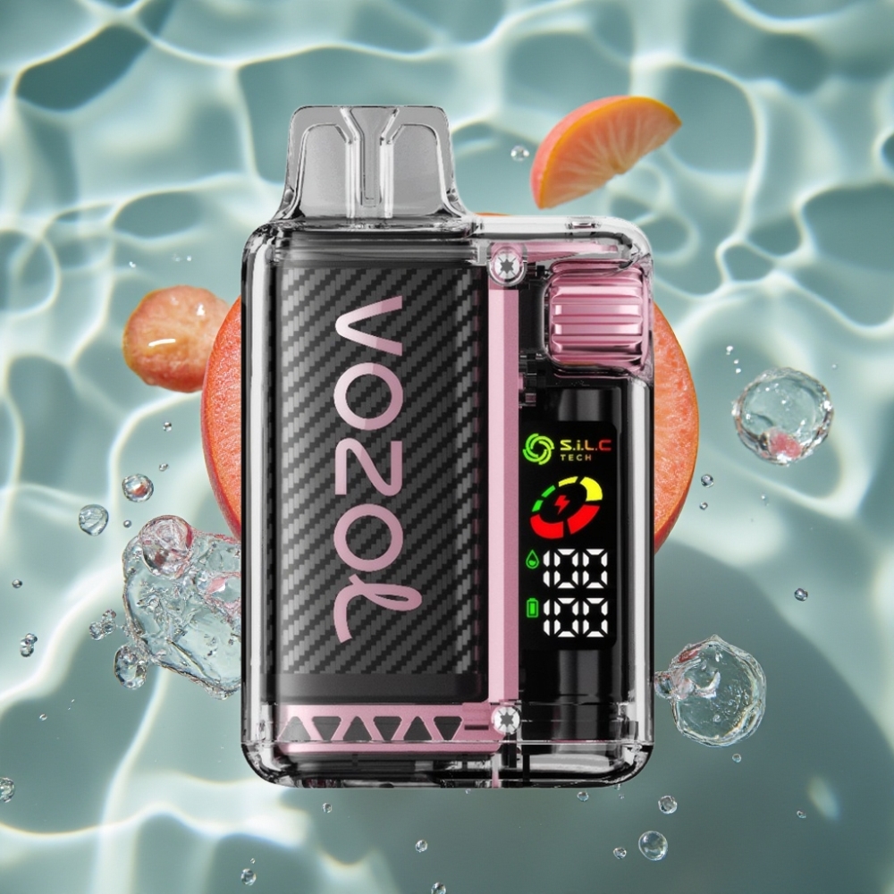 VOZOL Vista 20000 Puffs Peach Ice Disposable Vape with OLED Screen & 6-Level Watt Adjustment