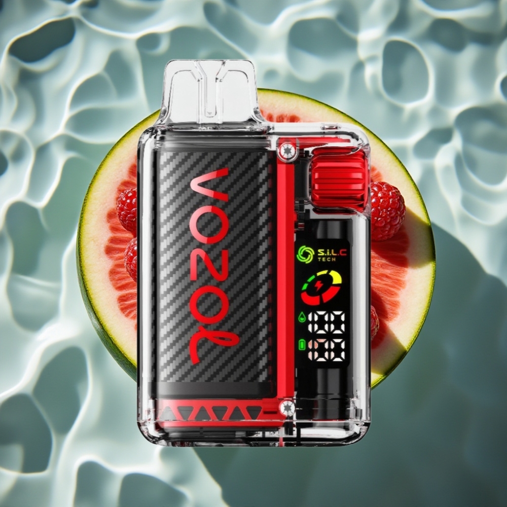 VOZOL Vista 20000 Puffs Raspberry Watermelon Rechargeable Disposable Vape with OLED Screen & 6-Level Watt Adjustment