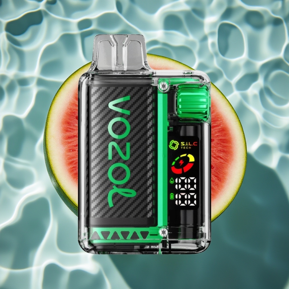 VOZOL Vista 20000 Puffs Rechargeable Disposable Vape with OLED Screen, 6-Level Watt Adjustment, 2% Nicotine, Watermelon Bubble Gum