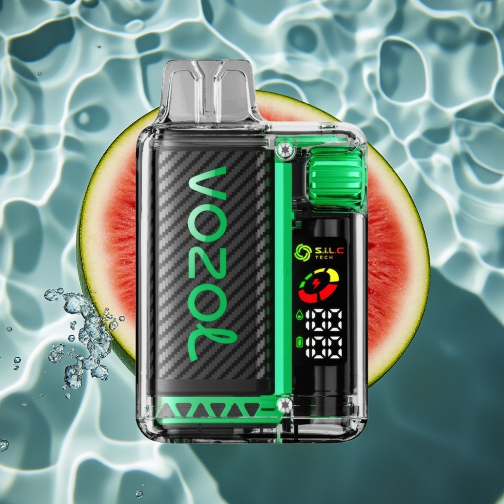 VOZOL Vista 20000 Puffs Rechargeable Disposable Vape with OLED Screen, 6-Level Watt Adjustment, Watermelon Ice Flavor, 2% Nicotine