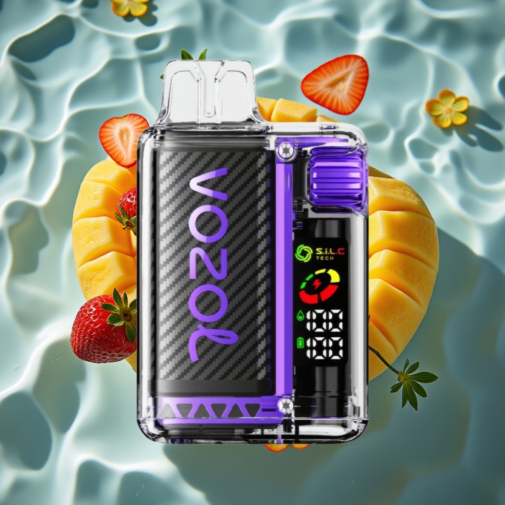 VOZOL Vista 20000 Puffs Strawberry Mango Disposable Vape with 650mAh Rechargeable Battery, 2% Nicotine, OLED Screen & Dual Mesh Coil