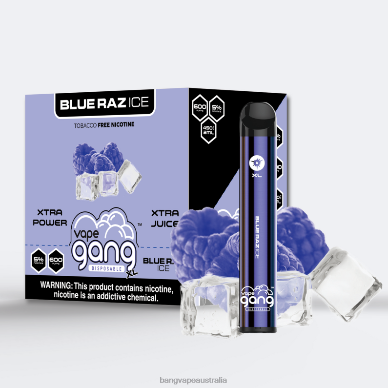 Vape Gang XL Disposable Vapes 600 puffs (Box of 10) 6006N61 Blue Raz Ice - Bang Vape Price