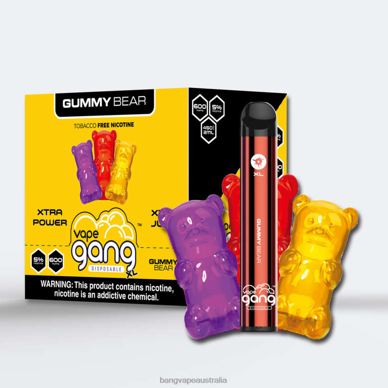 Vape Gang XL Disposable Vapes 600 puffs (Box of 10) 6006N64 Gummy Bear - Bang Vape Australia