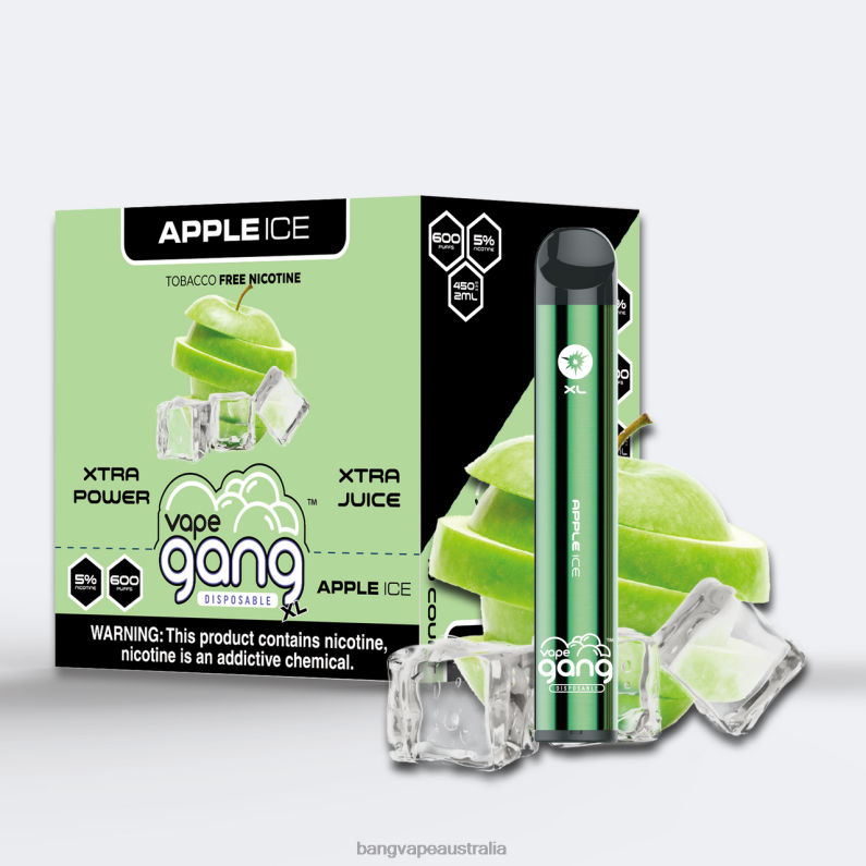 Vape Gang XL Disposable Vapes 600 puffs (Box of 10) 6006N67 Apple Ice - Vape Gang Melbourne