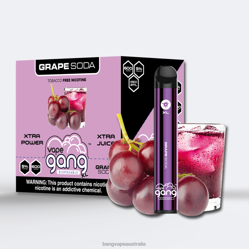 Vape Gang XL Disposable Vapes 600 puffs (Box of 10) 6006N71 Grape Soda - Bang Vape Price