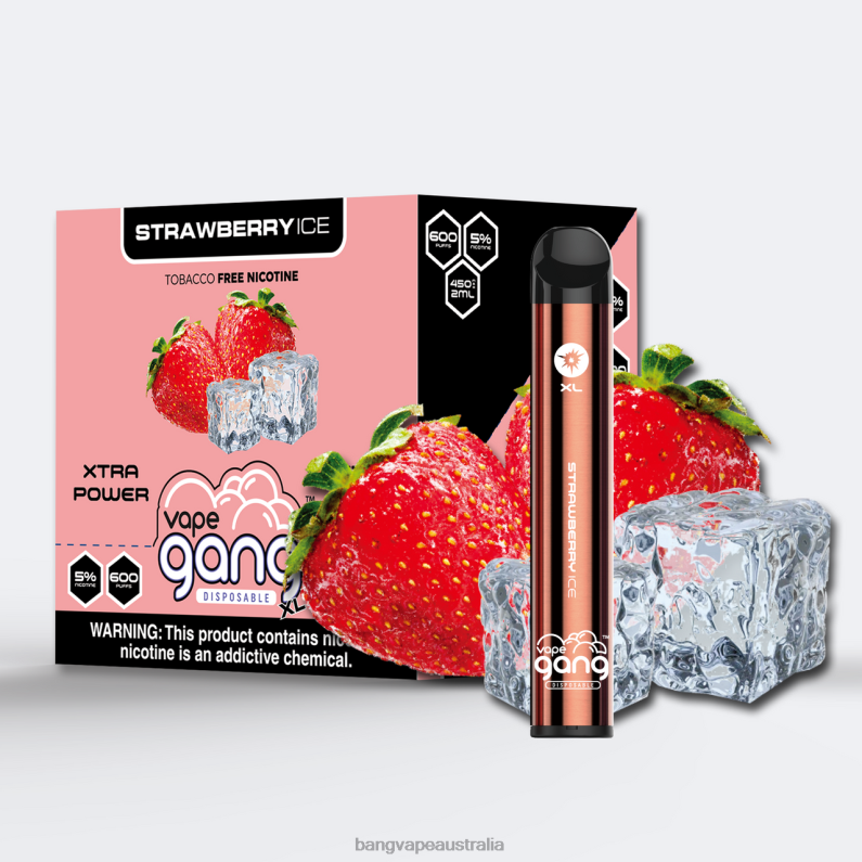 Vape Gang XL Disposable Vapes 600 puffs (Box of 10) 6006N78 Strawberry Ice - Vape Gang Shop